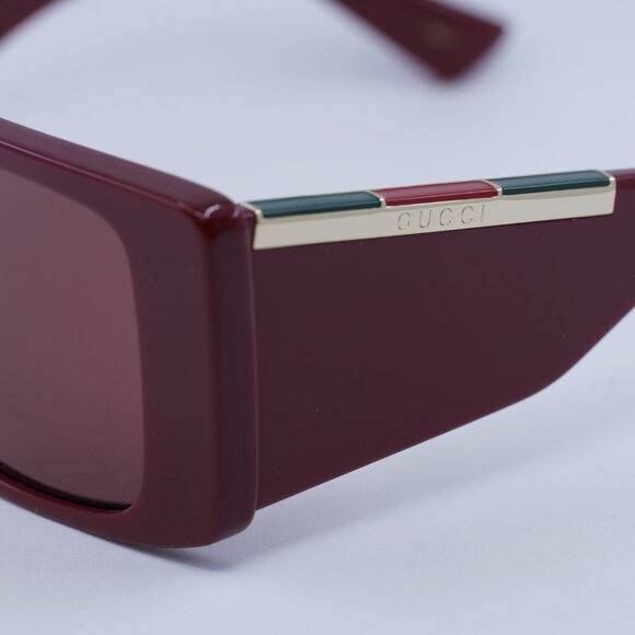 ?️ New Gucci GG1888S 004 Sunglasses - Burgundy Frame, Red Lenses